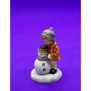 Berta Hummel A Gift For Snowman BH 92/P Girl With Snowman 3 1/2" Figurine 2001 B